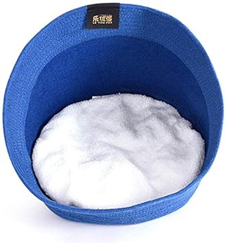 Emily Pets Cat Bed Felt Cave Pet Mat Sofa Lounger with Cushion (Blue)