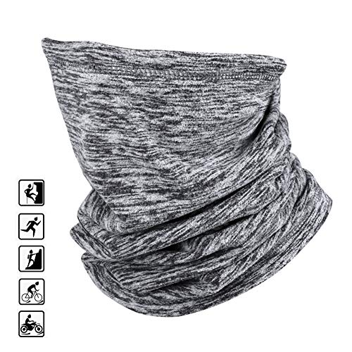 Parsion Unisex Schlauchschal 100% Fleece Multifunktionstuch, Nackenwärmer Loop Schal, Mütze, Ski-Maske, Halswärmer, Wandern, Motorrad, Radfahren Halstuch für Damen und Herren (Grau)