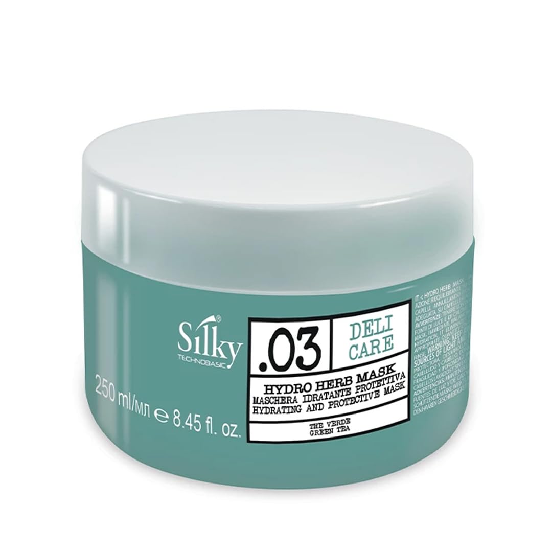 .03 Hydro Herb Hair Mask-Organic Hair Mask for Dry Hair-Hydrating Hair Mask with Green Tea Extracts for Hair Repair, Strength and Shine-Cruelty Free Hair Mask for Frizzy Hair 250ml