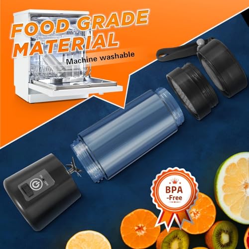 Portable Personal Blender USB Rechargeable for Smoothies and Shakes, Powerful 6-Blade Cutting System - Image 4