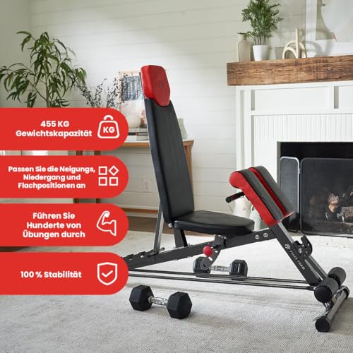Finer Form Multifunktionale FID Hantelbank für Ganzkörpertraining, übergroße Rückenverlängerung, römischer Stuhl, verstellbare Bauchmuskelbank, Schrägbank, Flachbank – Bild 4