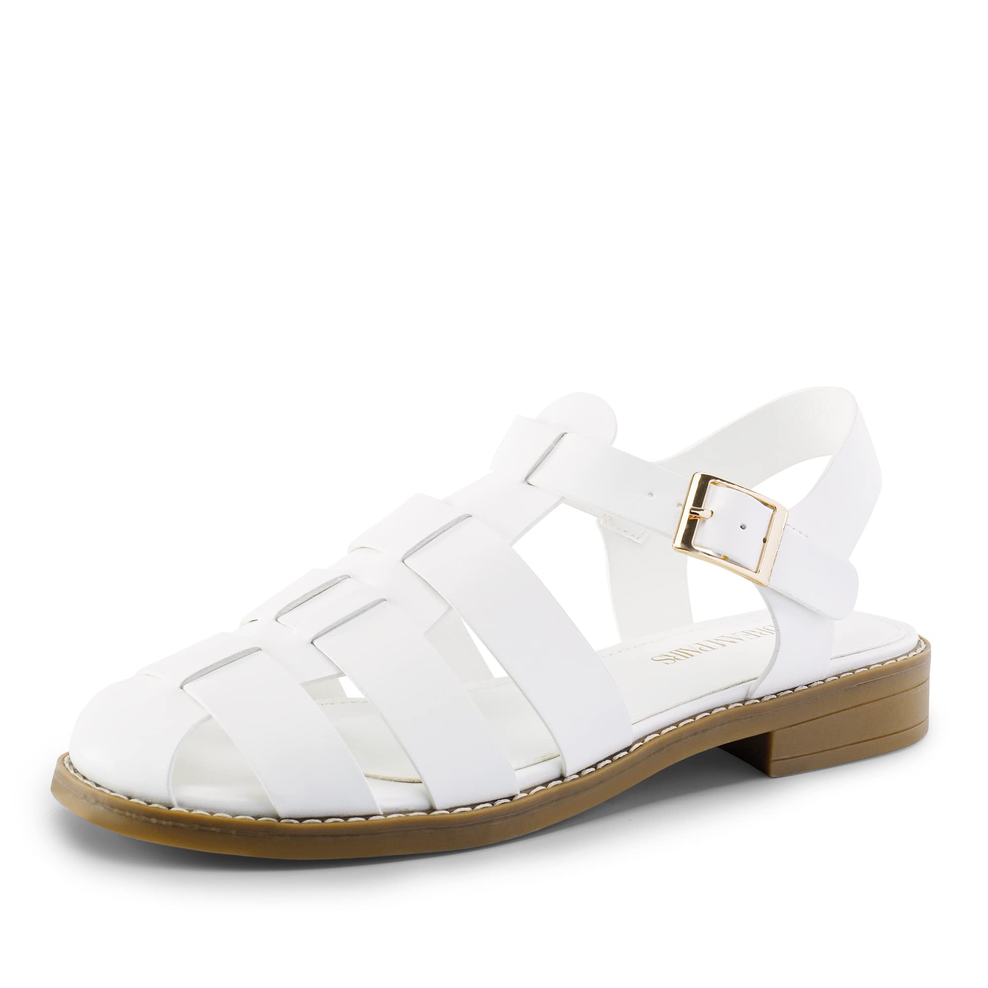 DREAM PAIRS Women Flat Sandals Summer Closed Toe Dressy comfortable Walking Casual Fisherman Gladiator Braided Cute Woven Strappy Beach Shoes