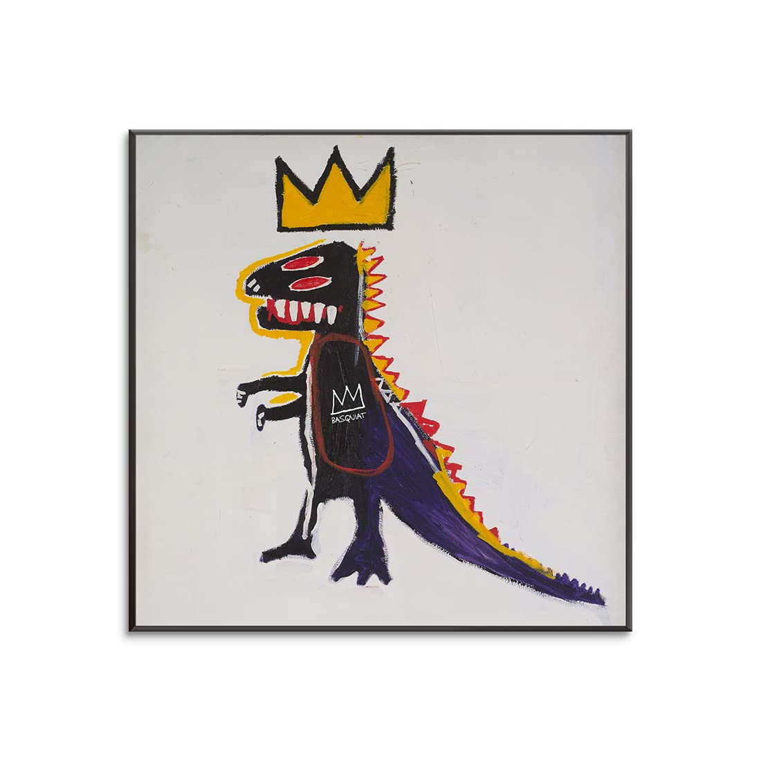 【正規品】Francfranc×バスキア 王冠恐竜 メタルアートパネル 新品】A4 額縁 ポスター Basquiat ジャンミシェルバスキア 恐竜 王冠