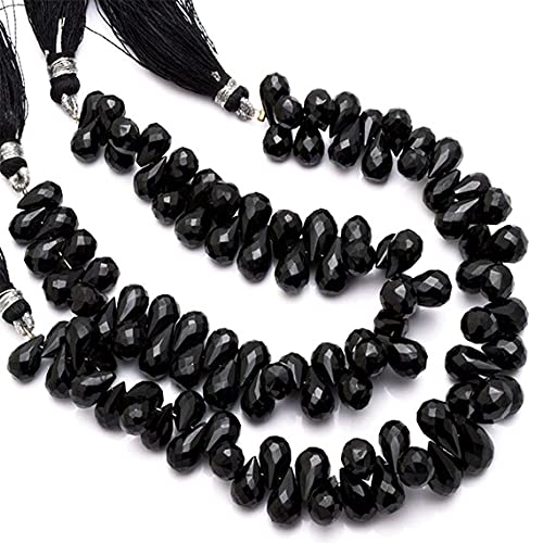 Black Spinel Faceted Teardrop Briolettes pour création de bijoux uniques LKBEADS