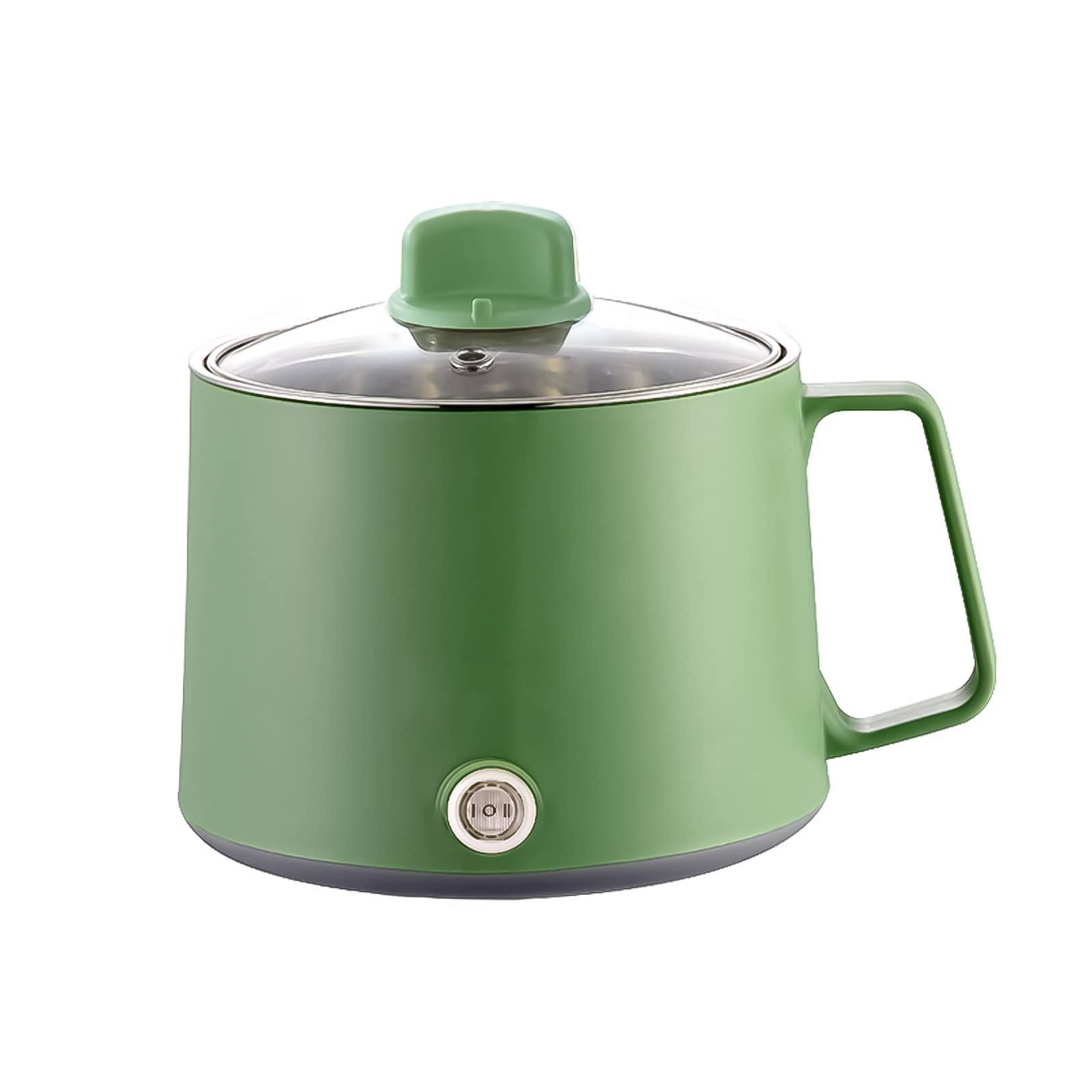 Electric Hot Pot, Mini Multi-function Rice Cooker, 1.5L/1.7L Rapid Noodles Cooker, Mini Stock Pot Non-Stick for Soup, Ramen, Pasta, Egg, Dumplings, with Over-Heating Boil Dry Protection (1.5L Green)