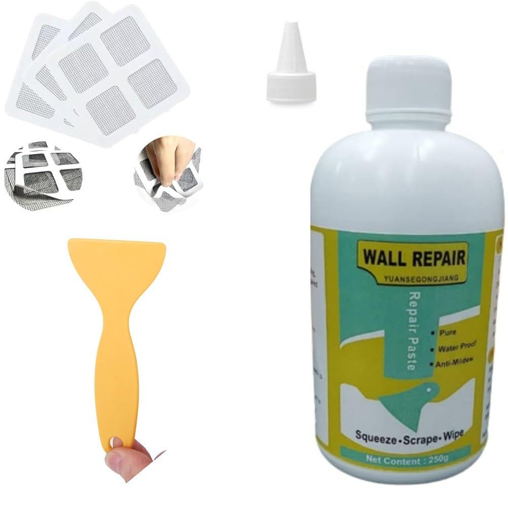 Wall Repair Paste Paint Wall Putty Paste Crack Filler for Walls and Joints Wall Mending Agent Wall Crack Repair Paste Damage Wall Crack Filler Paste Waterproof Wall Hole Filler (250gm,+ 5Patch White) (B0D5RD8H7Y) Amazon Price History, Amazon Price Tracker