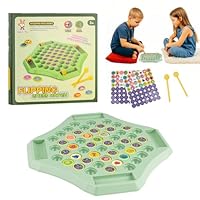 Flip Match Board Game - Memory Fun Chess Board for Kids, Double Cartoon Pattern, Flip Matching Game, Children Memory Chess Games 2-4 Player, Interactive Educational Toy for Children (Fruit)