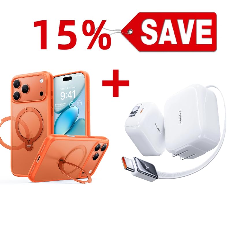 iPhone 17 67W Charger with Battery Protection and Retractable USB-C Cable and Case - Buy Together to Save 15% - image 1