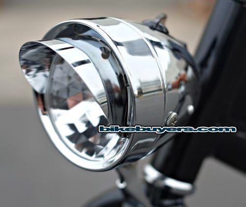 Dynamo Retro-Style Bullet Headlight with Visor, Chrome