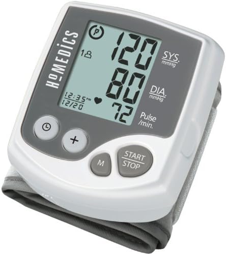 HoMedics Automatic Wrist Blood Pressure Monitor, BP Monitor with Easy One-Touch Operation, Stores up to 120 Readings (60 Per User), Attached Blood Pressure Cuff and Storage Case Included