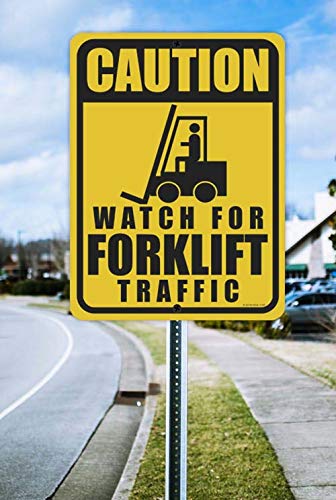 Honey Dew Gifts, Caution Watch for Forklift Traffic, Aluminum Traffic Signs, Safety Tin Sign, Road Safety Signs For Workplace, 9 inch by 12 inch, HDG-1128