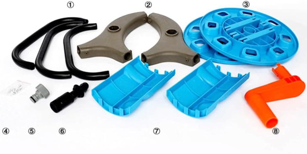 Portable 25m Water Hose Reel Storage Rack Holder Aluminum Frame Pe Plastic Easy to Use for