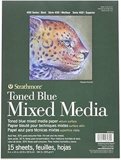 Strathmore 400 Series Toned Mixed Media Pad, Paper, Steel Blue, 9"X12"