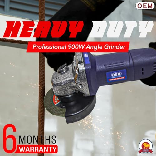 Image of OEM Professional Angle Grinder Sleek Model With 900 W Real Power Heavy Duty Grinder With 6 MONTHS WARRANTY (AG410-4Inch / 100MM / 4 inch)