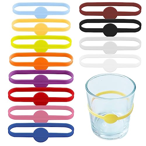Segnabicchieri In Silicone Per Vino – Set 4 Pezzi (24 Etichette) – Forme Uniche E Riutilizzabili