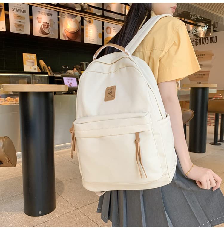 Sumleno Preppy Aesthetic Backpacks for Women Men - Cute Bookbag Travel Laptop Backpack Casual Daypack for College Mochilas (White,One Size)3