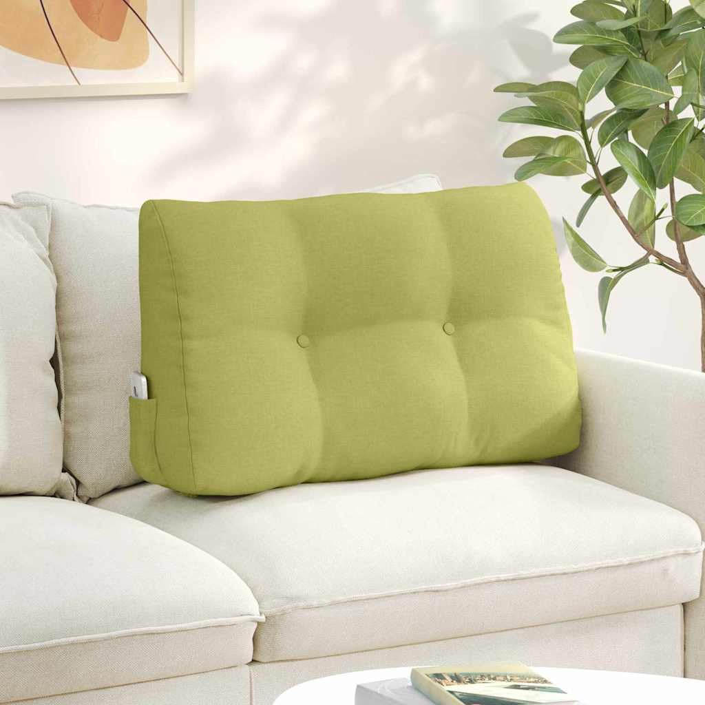 Rückenstützkissen Hellgrün 80 x 24 x 50 cm Stoff mit ergonomischer Lordosenstütze, abnehmbarem Bezug, atmungsaktiv, weich und rutschfest für Büro, Sofa, Auto, Bett, Rollstuhl und Reise