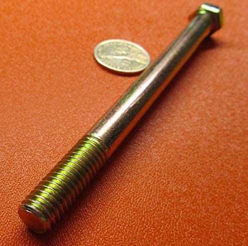 Grade 8 Zinc Yellow Steel Bolts RH PT 7/16"-14 x 5.50 Length 10 pcs