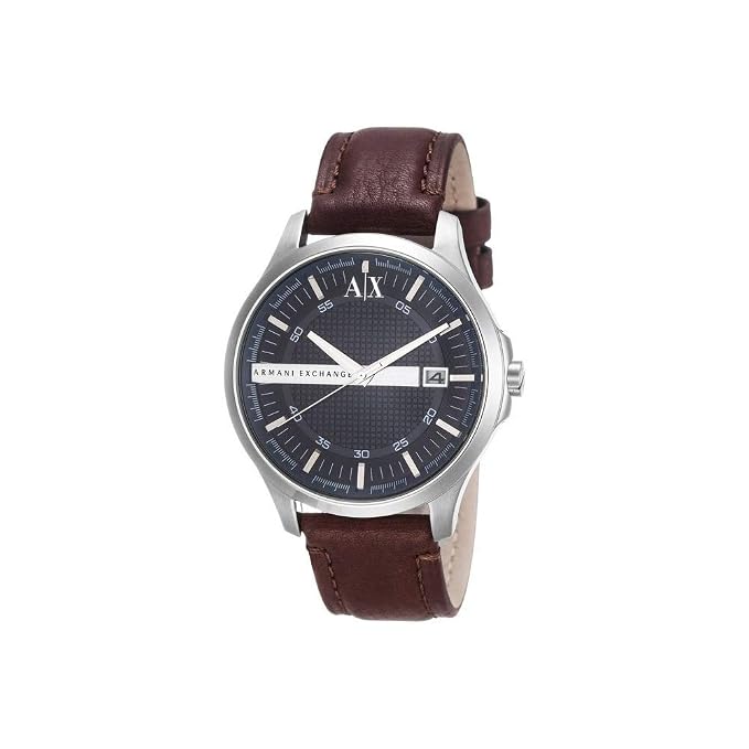Armani Exchange Mens Analogue Leather Watch - AX2133I (Blue_Free Size)