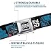 Cowboy Bebop Belt, Seatbelt Buckle Belt, Cowboy Bebop Title Logo and Character Blocks Black Blues, 30 to 44 Inches
