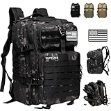 JUPPLIES Mochila Tactica Militar 45L Impermeable Oxford 600D IPX5 con Sistema MOLLE y Cremalleras Reforzadas – Gran Capacidad para Crossfit, Gimnasio, Senderismo, Viajes o Supervivencia (Camuflaje)