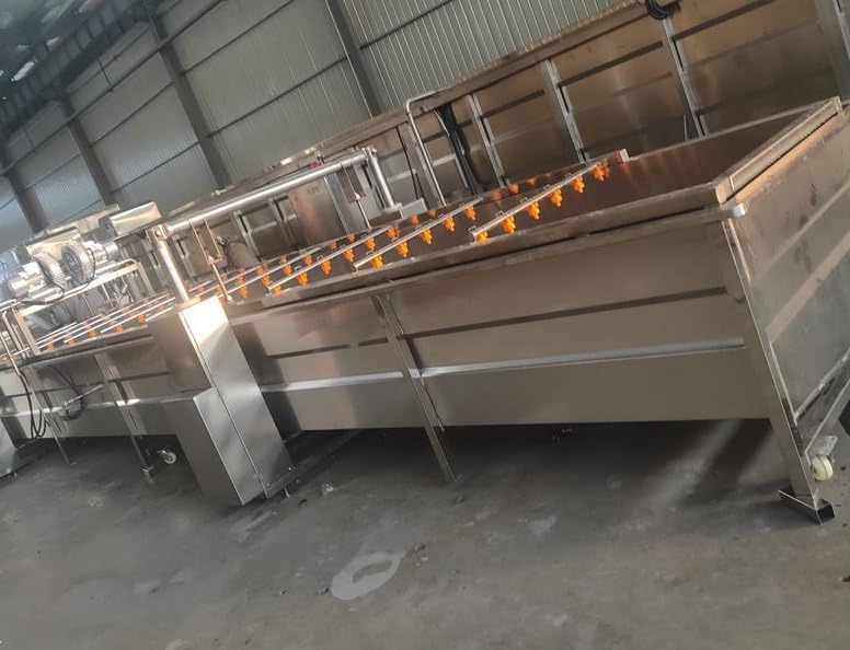Commercial Fruit and Vegetable Cleaning Machine,Powerful Bubble Cleaning Technology,Industrial Food Washing Machine for Processing Factory,Seafood Market,Kitchen and Canteen