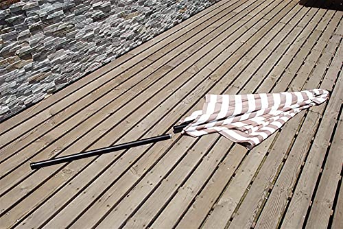 Parasol rectangle marron clair à rayures pour la table de jardin