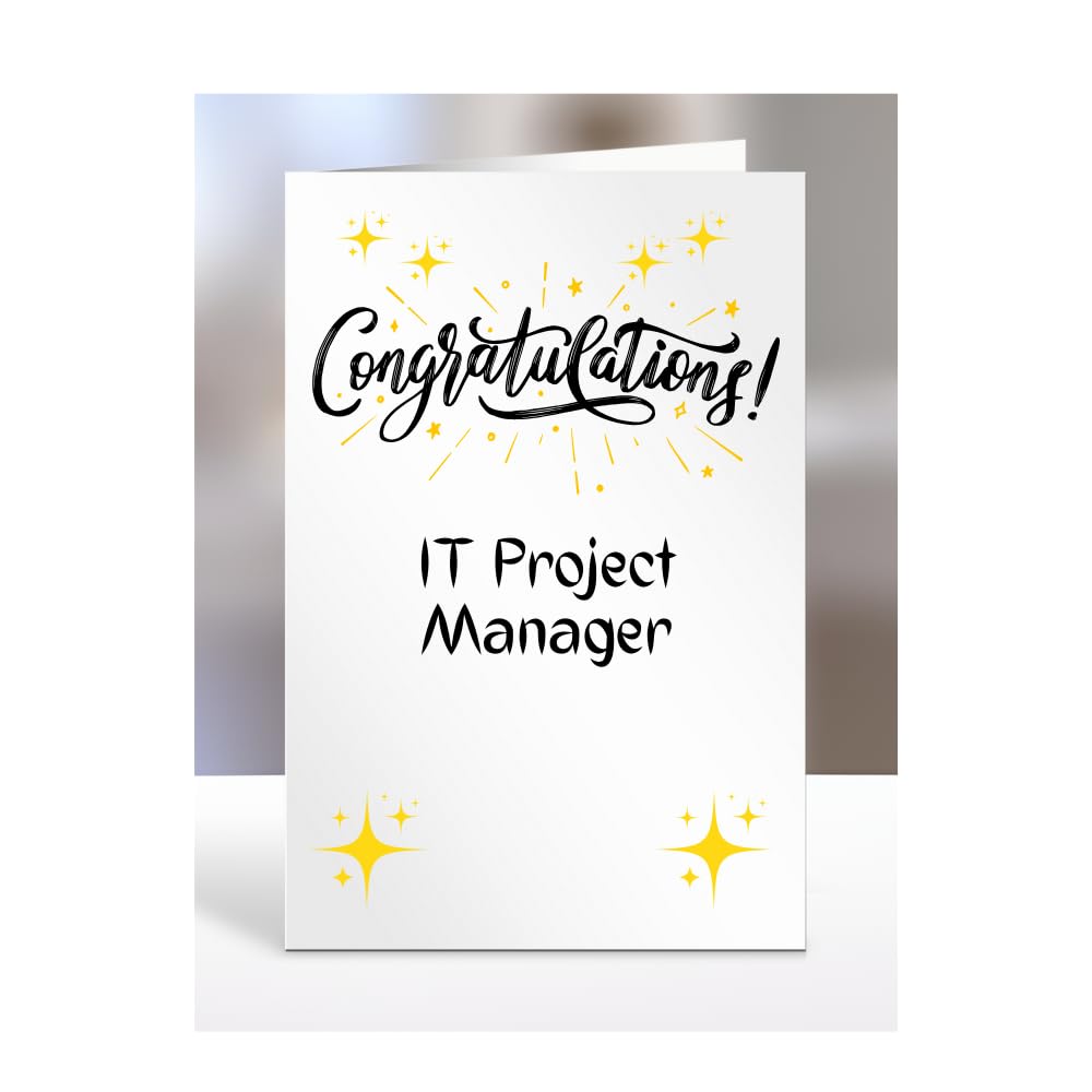 Congratulations IT Project Manager card, gifts for men, women, colleagues, boss, manager, son, daughter, grandson, presents for christmas, A5-243b_135 — image 1