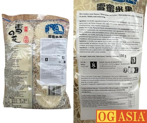 BIN BIN Rice Cracker Snow (Sweet) – Knusprige Reiscracker mit Zuckerglasur – OG ASIA – 150g