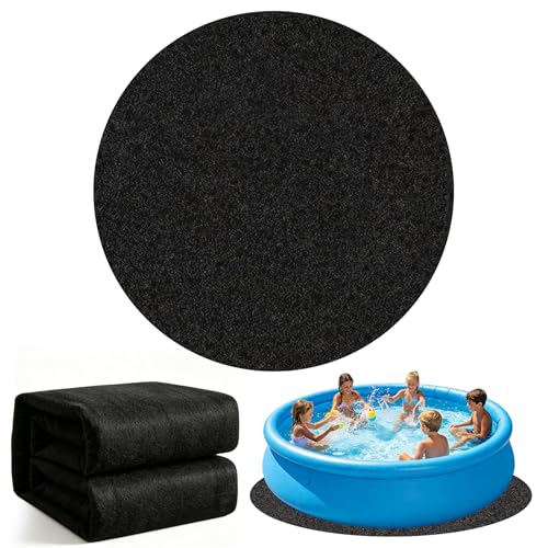 TZEKING Tapis de Sol pour Piscine 4m Rond, Bâche de Protection en Géotextile 200g/m², Antidérapant et Absorbant l'eau pour Piscine Hors Sol, Pliable et Résistant...