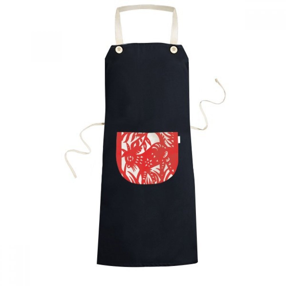 Tablier mouton de cuisine réglable noir avec poche bavette pour homme femme chef 70cm x 67cm