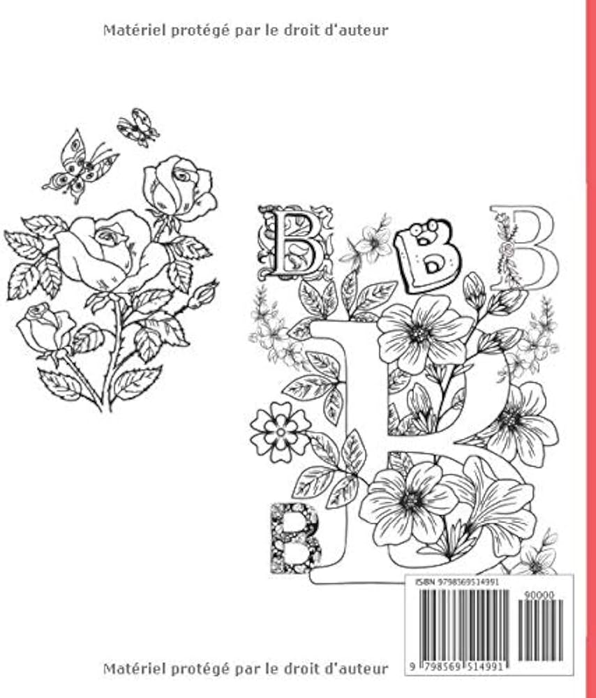 洋書 FLEURS et ALPHABETS FLEURIS Amazon.com: Alphabet fleuri: Livre de coloriage de l