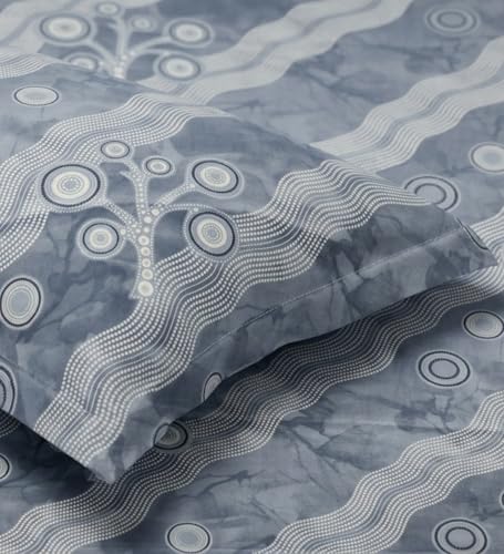 Image of Mafatlal 186 TC Metro Cotton Single Bedsheet | 90 x 60 Inch|Soft, Breathable & Lightweight | with Matching Pillow Cover| Ash Blue