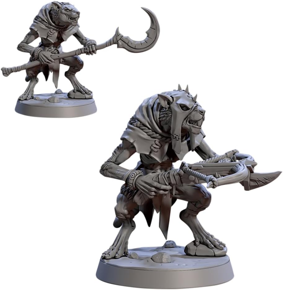 TYL Sandfang Ratkin Unpainted Miniature for War Gaming | RPG Scale Figures, Detailed Tabletop Board Game Accessories | Realistic Tabletop Miniatures (B, 32mm)