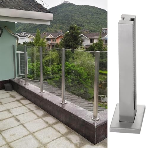 Poste de barandilla de vidrio en acero inoxidable elegante para lofts