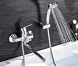Rubinetti Da Cucina Rubinetti Per Doccia Da Bagno Rubinetto Classico Per Vasca Da Bagno A Naso Lungo A Parete Con Set Doccetta