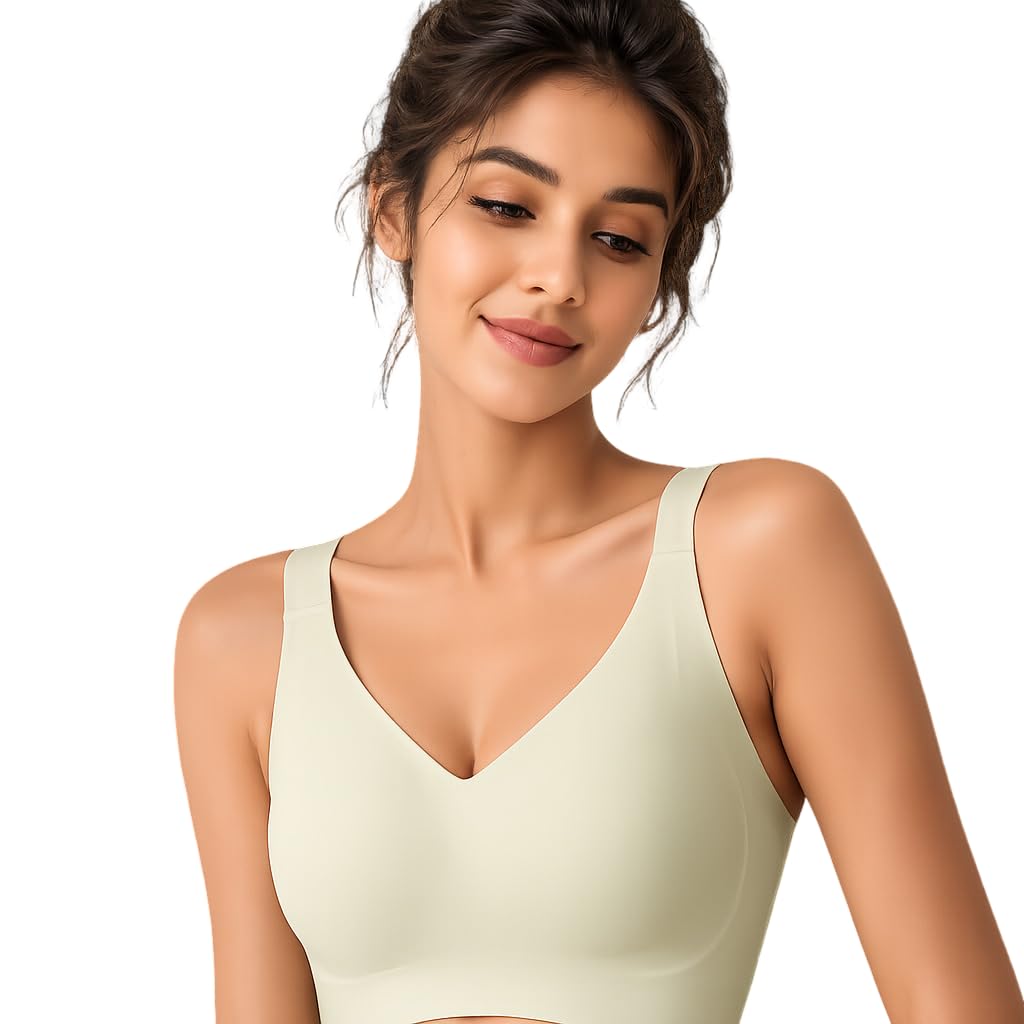 secret touch Women's Padded Full Coverage Seamless Bra, Wire Free, Nylon Blend, with Hook and Eye Closure, Broad Adjustable Straps, Everyday Comfort-picture-32