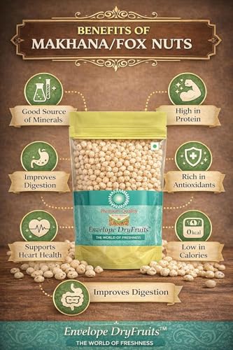 Image of 1 Kg Makhana | Pack Of 4 X 250g | Unpolished Hand-Picked Phool Makhana | Best For Fasting Vrat | Prasadam | Pesticide Free | Reuseable Zip Lock Pouch | Makhane | Foxnuts | Grocery | Staples | Snacks | Superfood