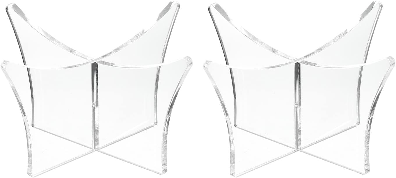 PATIKIL 4.7" Ball Display Stand, 2 Pack Multi-Function Acrylic Ball Stand Display Holder for Football Basketball Volleyball Soccer Ball Rugby, Clear
