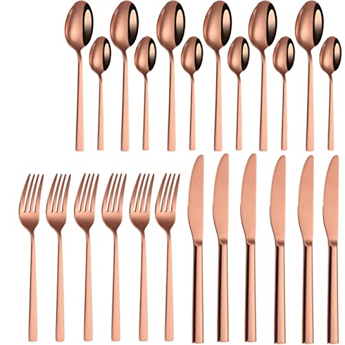 Ménagère 24 pièces acier 304 dorée pour remplacer vos couverts ternes et rayés