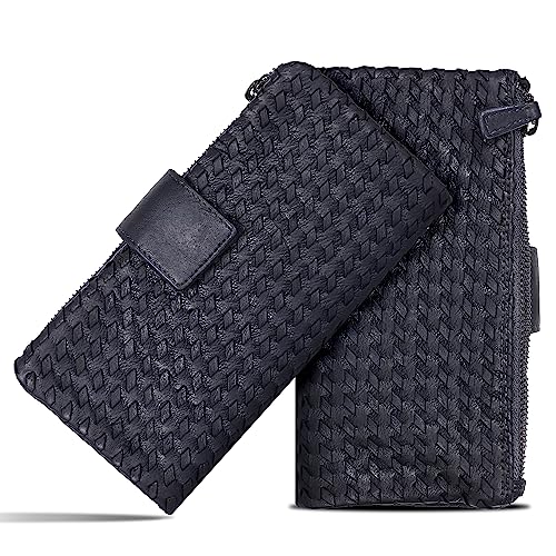 Image of Real Leather Women Wallet Leather with RFID Blocking -Trifold Card Holder Designer Ladies Clutch with ID Window Wallets