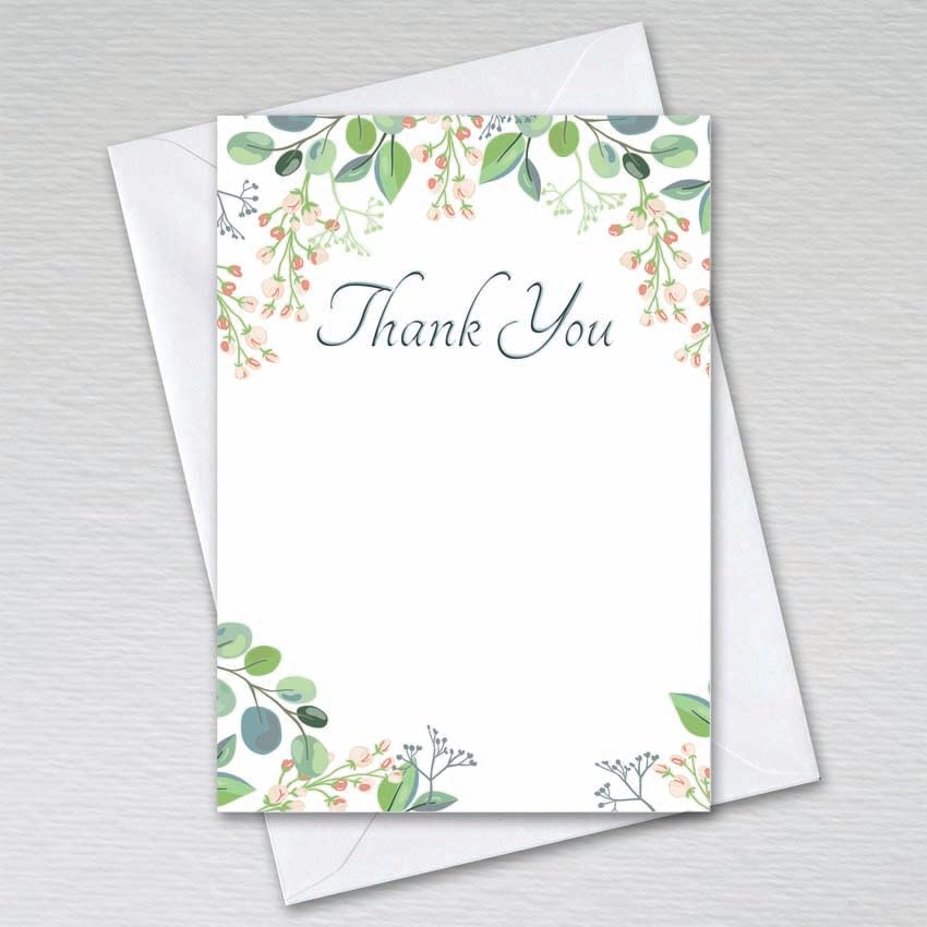 Webspectations Pack of Thank You Cards with Envelopes - A6 Postcard Style Non-Folded: Eucalyptus Wedding Thank You Cards (Pack of 50 with Envelopes) — image 1