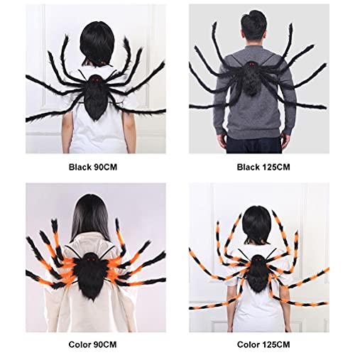 JTLB Halloween Haarige Spinne, Spinnennetz Halloween Dekoration Set, Spider Web Spukhaus Deko Spinne Dekorationen Fälschung Spinnenbaumwolle Spinnen Lichter für Garten, Hof