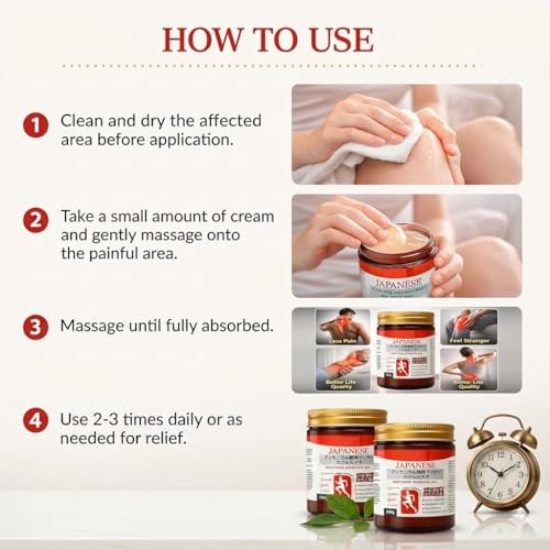 Image of Instant Pain Relief Gel for Back, Neck, Knee & Muscle Pain Relief | Fast Acting Massage Gel with Mugwort Oil, Camphor & Lactic Acid | Soothing Joint, Arthritis Body Pain Relief Cream (100g. X 3 pack)