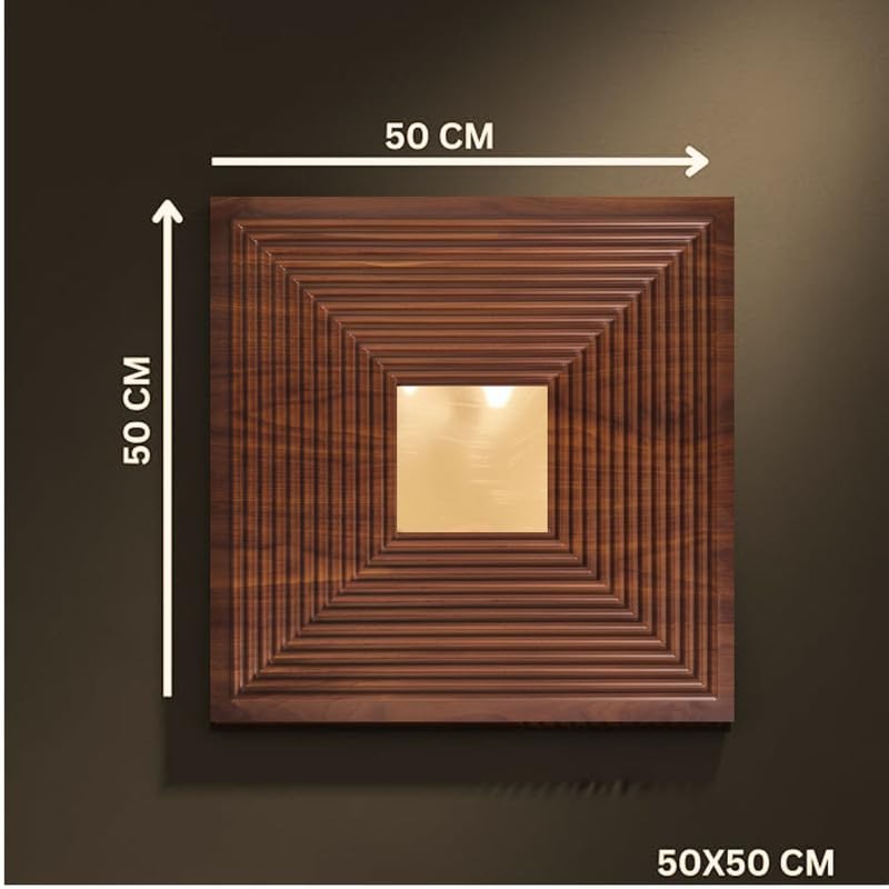 Image of Kayra Decor 3D PVC Wall Panels - Line Design, Mirror Blackwood Color, 19.7 inch x 19.7 inch (Pack of 40) | Covers 107.60 Sq. Ft. |