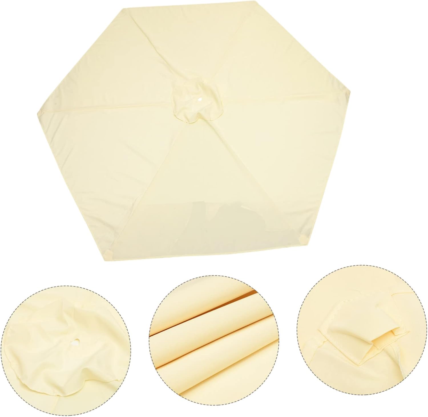 POPETPOP 2.7m 6 Bone Outdoor Patio Umbrella Replacement Canopy Beach Umbrella Top Large Cover Replacement Fabric for Yard