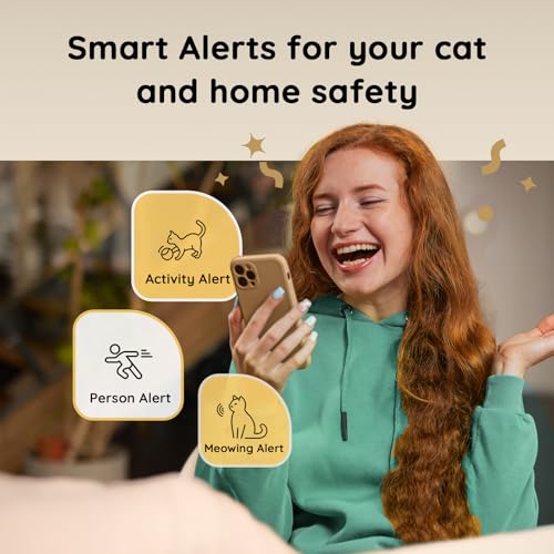 Image of TKENPRO 2K Pet Camera Treat Dispenser, AI Photo Album, Dog Camera with 360 Auto Tracking & 5G /2.4G WiFi, 2-Way Talk, Remote Treat Tossing, Motion Alerts for Cats Indoor
