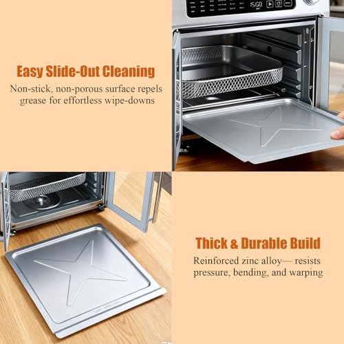 Image of Uniflasy Crumb Tray Replacement for Emeril Lagasse 26 Qt Extra Large French Door Air Fryer, Crumb Tray with 4 Pcs Oven Liners Accessories for Emeril Lagasse 26 Qt Air Fryer