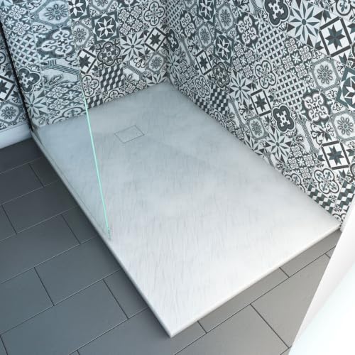 Plato de pizarra blanca mate Aurlane FAC202 de 120x80 cm para ducha 3