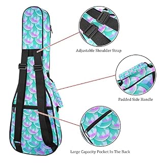 Housse pour ukulélé avec motif écailles de sirène, rembourrage épais en éponge de 10 mm, sac de transport pour ukulélé… - Les Beatles, Paul McCartney, John Lennon, RIngo Starr, George Harrison Housse pour ukulélé avec motif écailles de sirène, rembourrage épais en éponge de 10 mm, sac de transport pour ukulélé… – Image 3